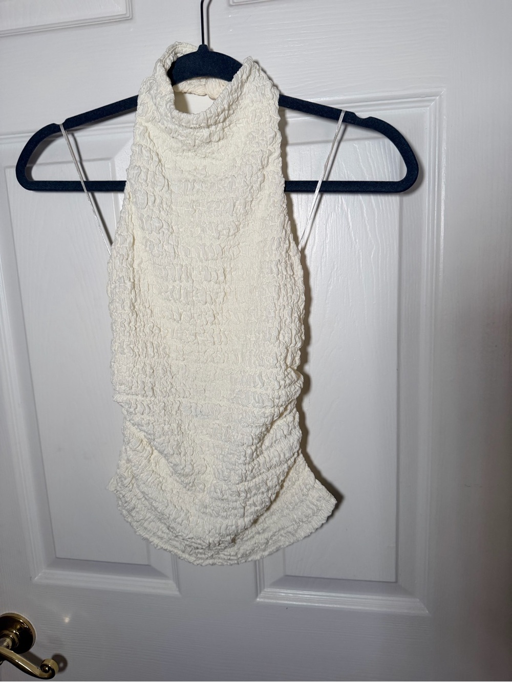 Zara Cream Smocked Halter top and pants 
Matching set